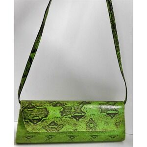 Genuine‎ Green Black Watersnake Clutch Shoulder Bag